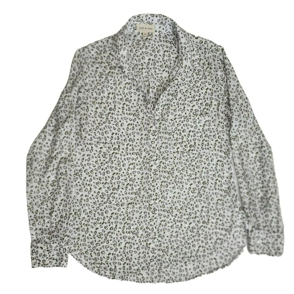 Cloth & Stone By Anthropologie Women's Leopard Print Long Sleeve Shirt Size XS - Picture 5 of 14